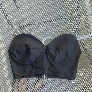 BEADED BLACK CROP TOP (LIKE NEW)